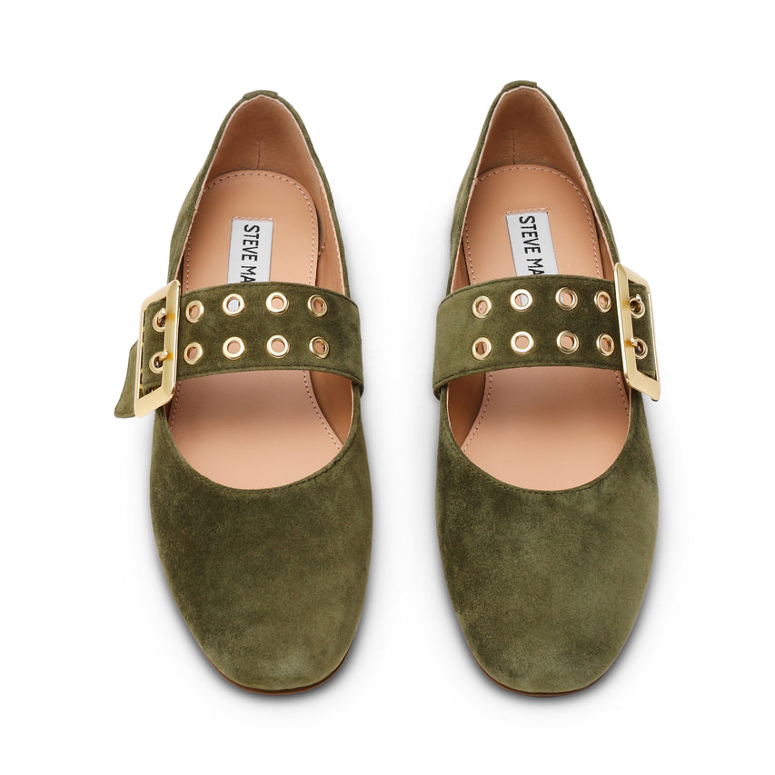 ATLANTICA BALLERINA OLIVE SUEDE