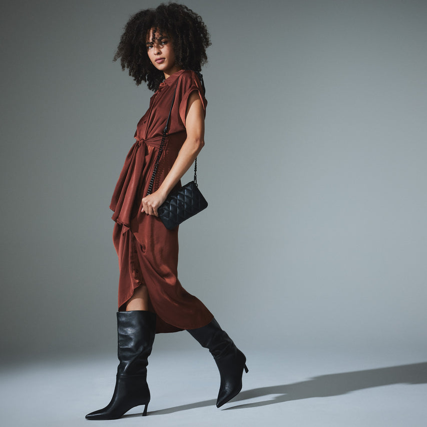 LAVAN STIVALE NERO PELLE