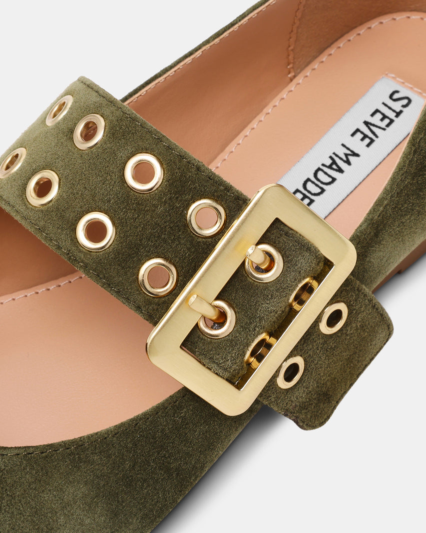 ATLANTICA BALLERINA OLIVE SUEDE
