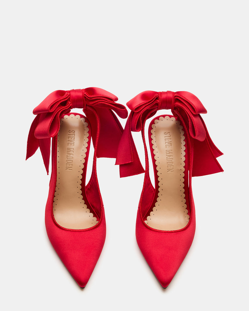 TEACUP DÉCOLLETÉ ROSSO SATIN