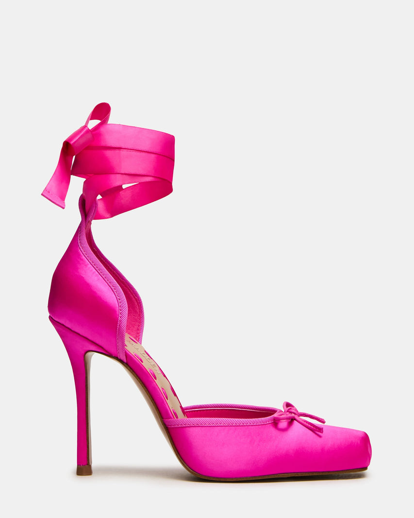 Larina Ballerina con Tacco Hot Pink Satin