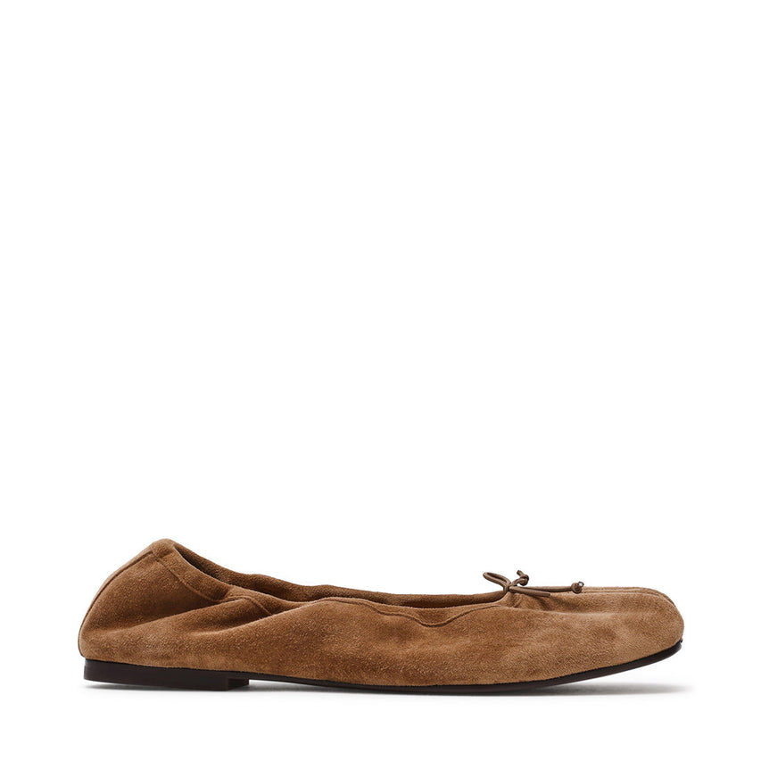 Carin Ballerina Taupe Suede