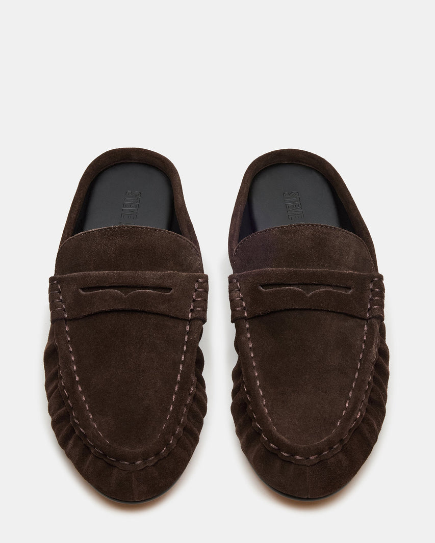 Rafe Mule Chocolate Marrone Suede - view 5