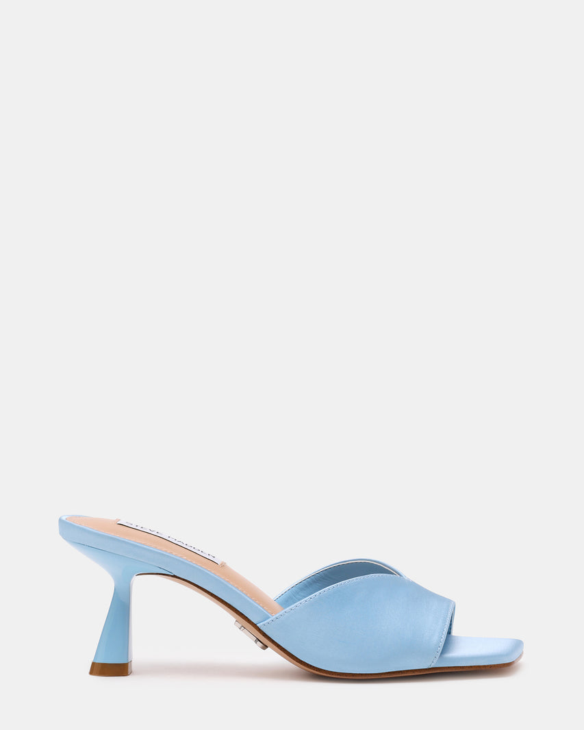 Ivie Mule Blu Satin