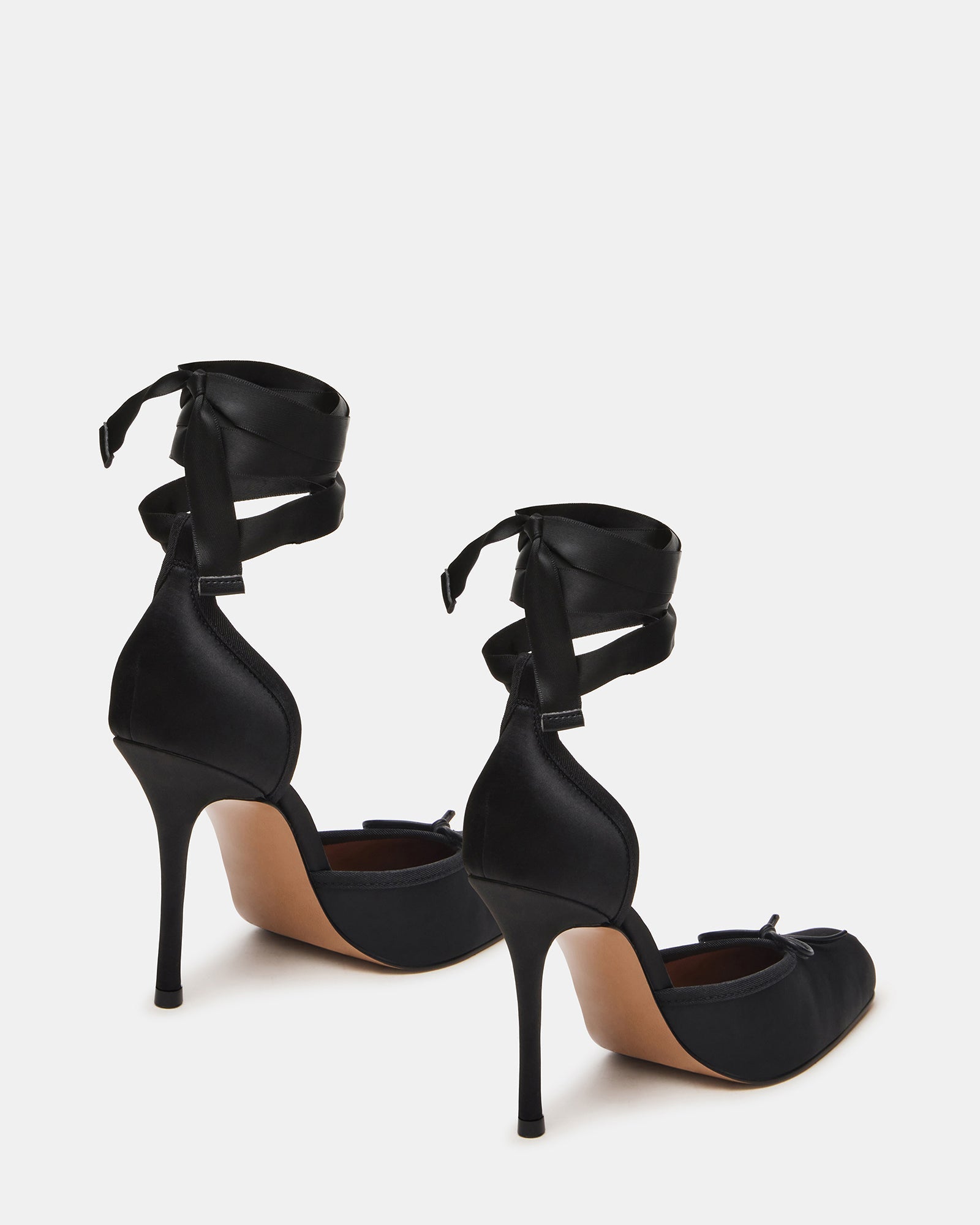 Larina Ballerina con Tacco Nero Satin - view 6