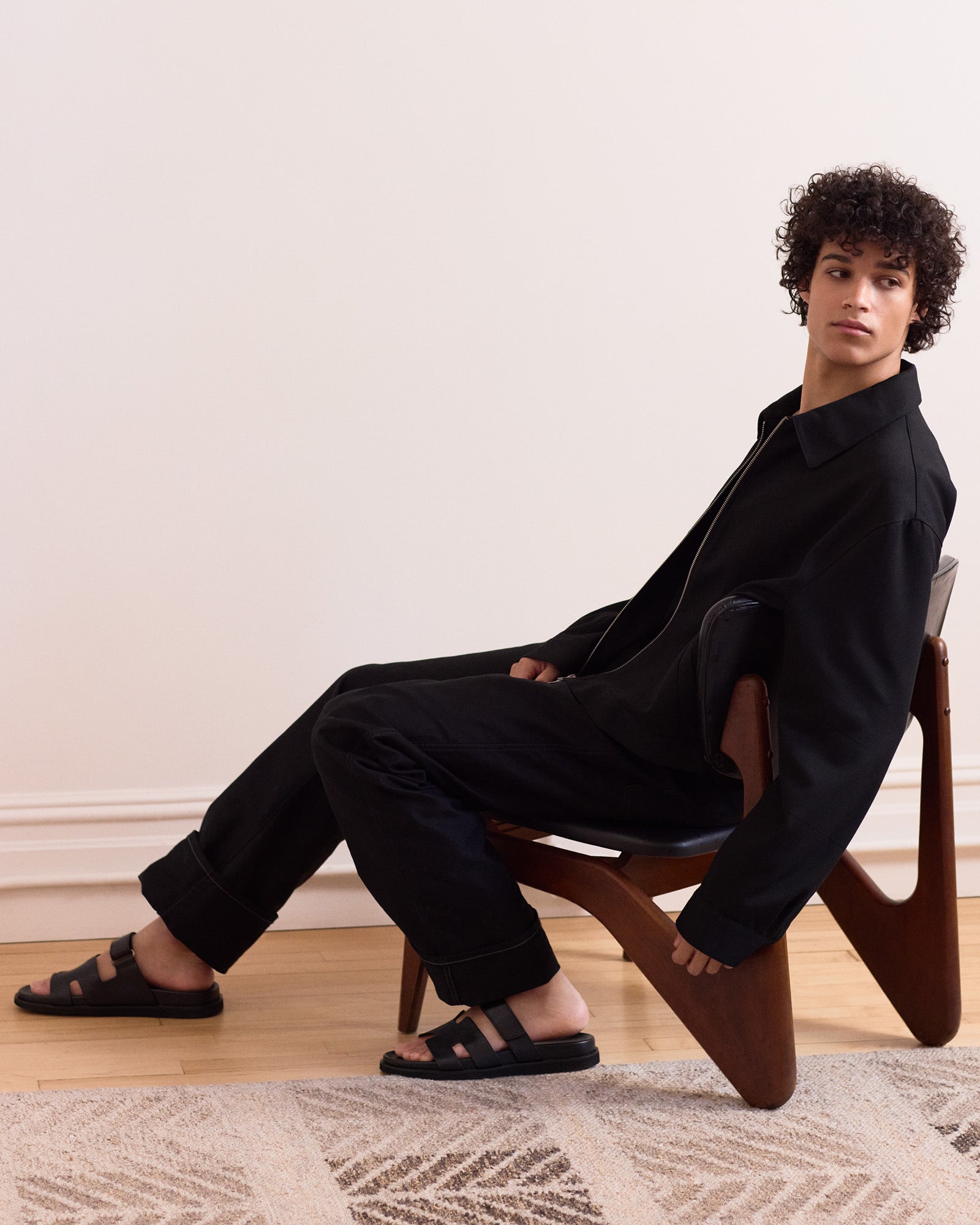 Maiven Sandalo Nero Pelle - view 7