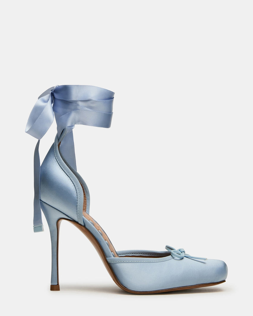 Larina Ballerina con Tacco Blu Satin