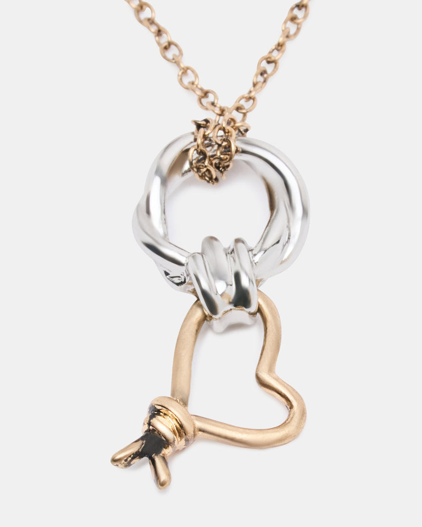 Collana con Pendente Cuore Nodo Bicolore - view 2