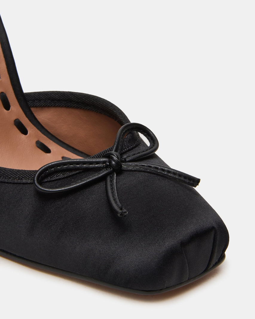 Larina Ballerina con Tacco Nero Satin - view 4