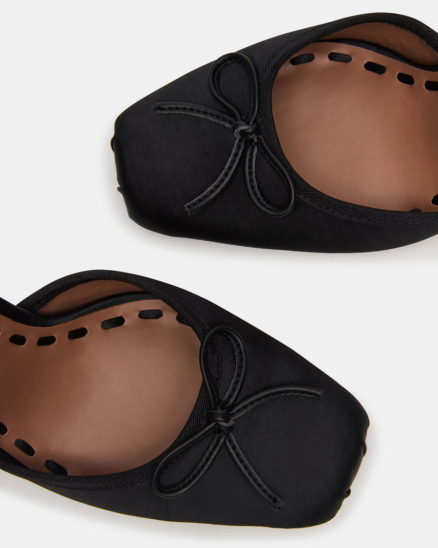 Larina Ballerina con Tacco Nero Satin - view 5
