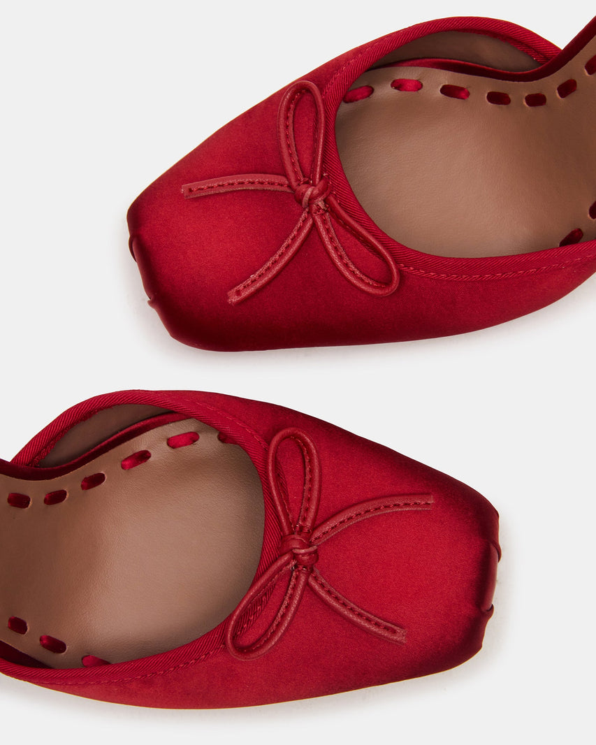 Larina Ballerina con Tacco Rosso Satin - view 5