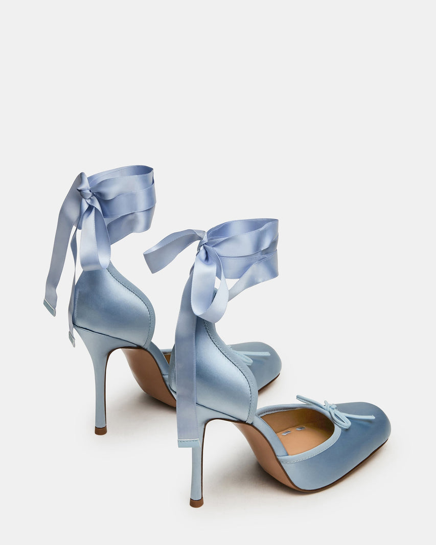 Larina Ballerina con Tacco Blu Satin - view 5