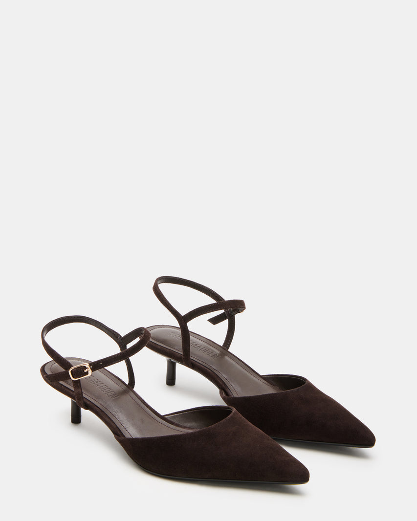 ADELAIDE SLINGBACK MARRONE SUEDE