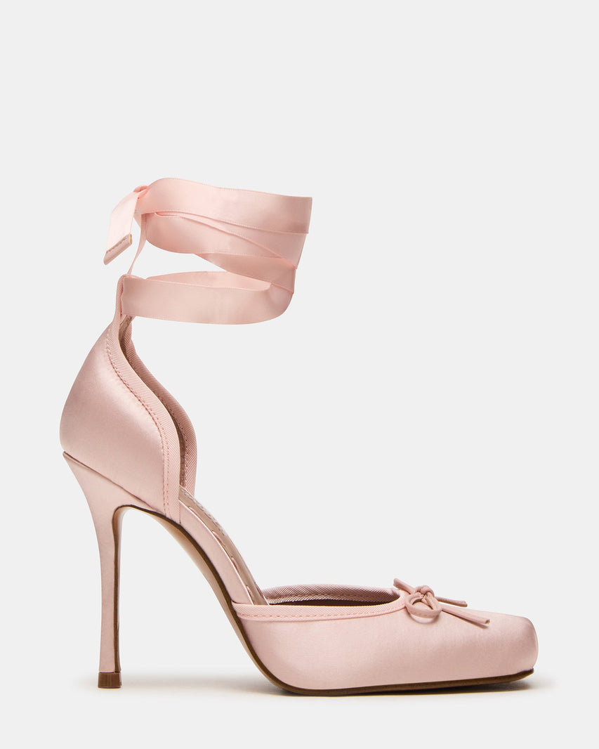 Larina Ballerina con Tacco Rosa Satin