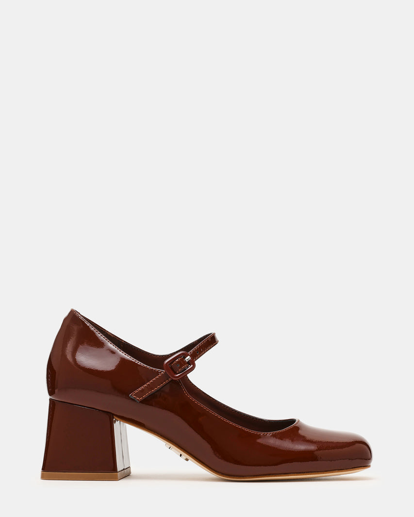 Darcey Mary Jane Cognac Vernice
