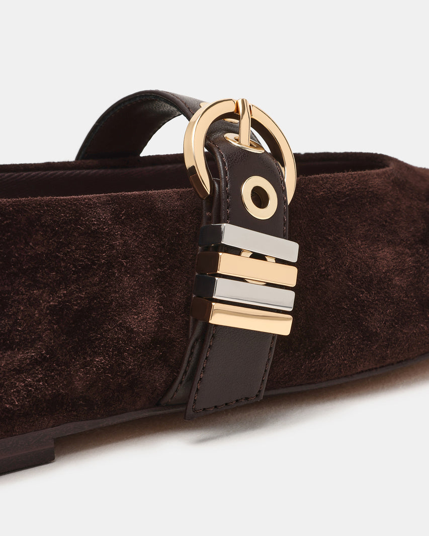 Lucia Ballerina Marrone Suede - view 3