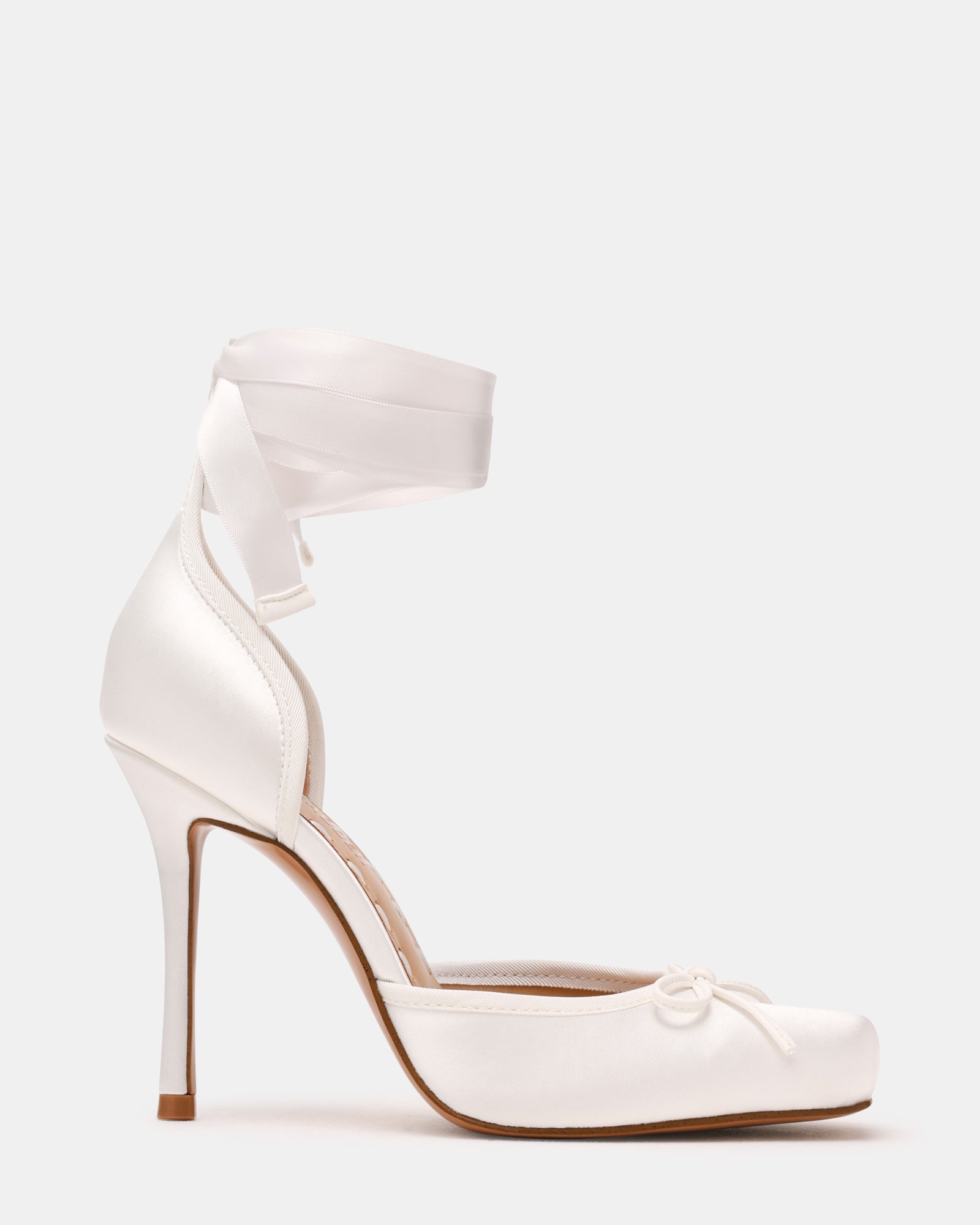 Larina Ballerina con Tacco Avorio Satin