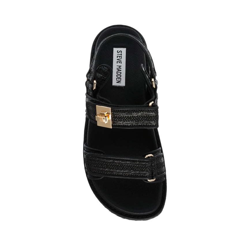 Bigmona Sandalo Nero Raffia - view 6