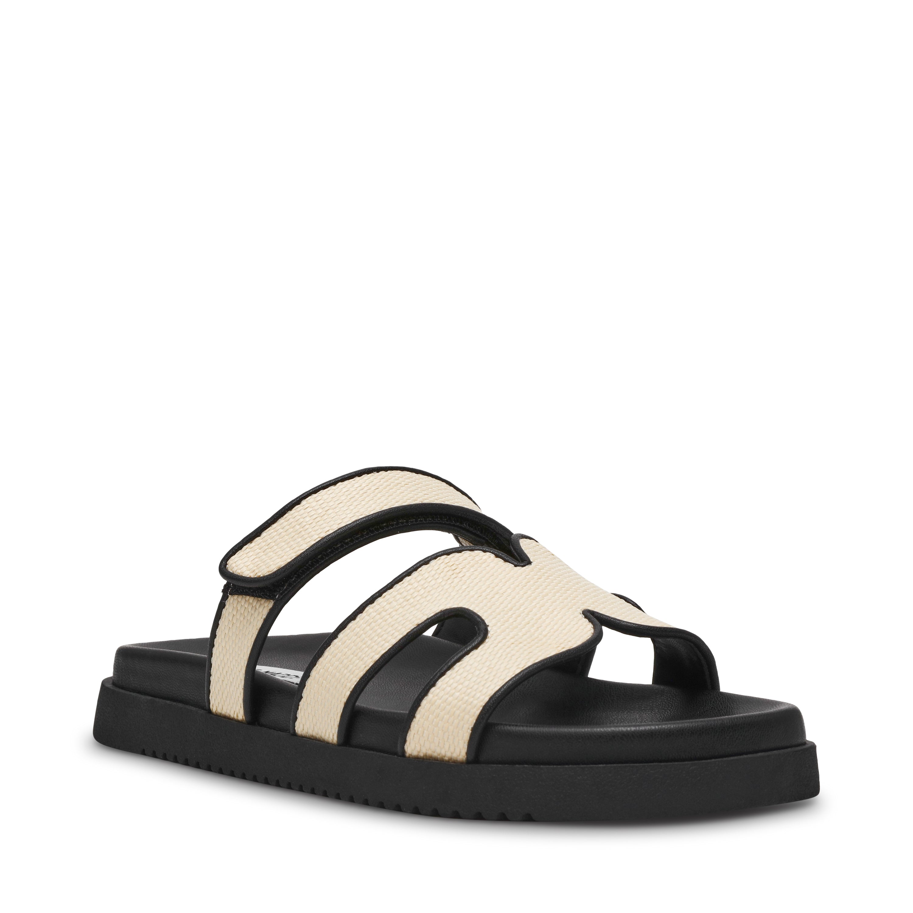 Missile Sandalo Natural Nero Raffia