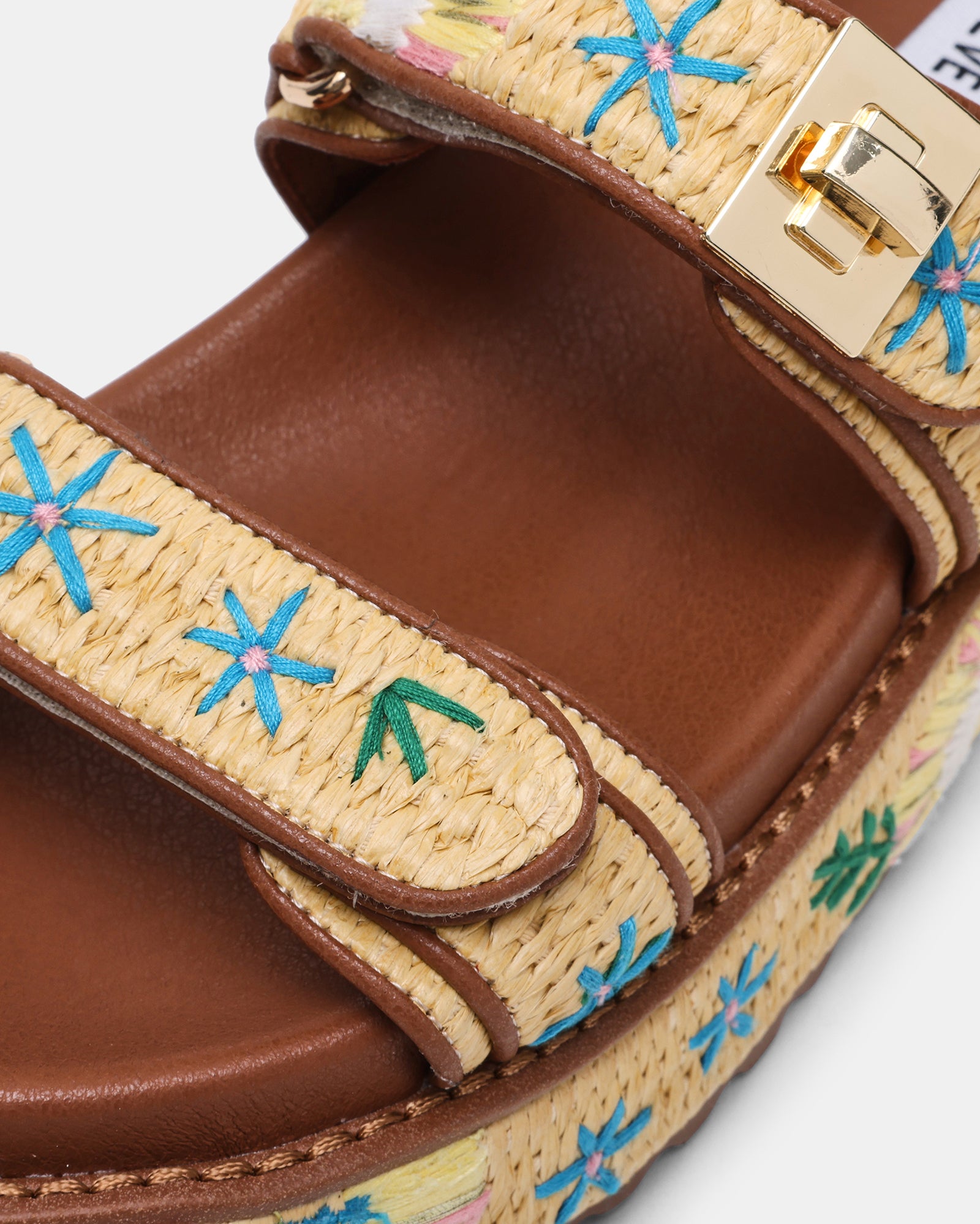 BIGMONA TAN FLORAL MULTI RAFFIA