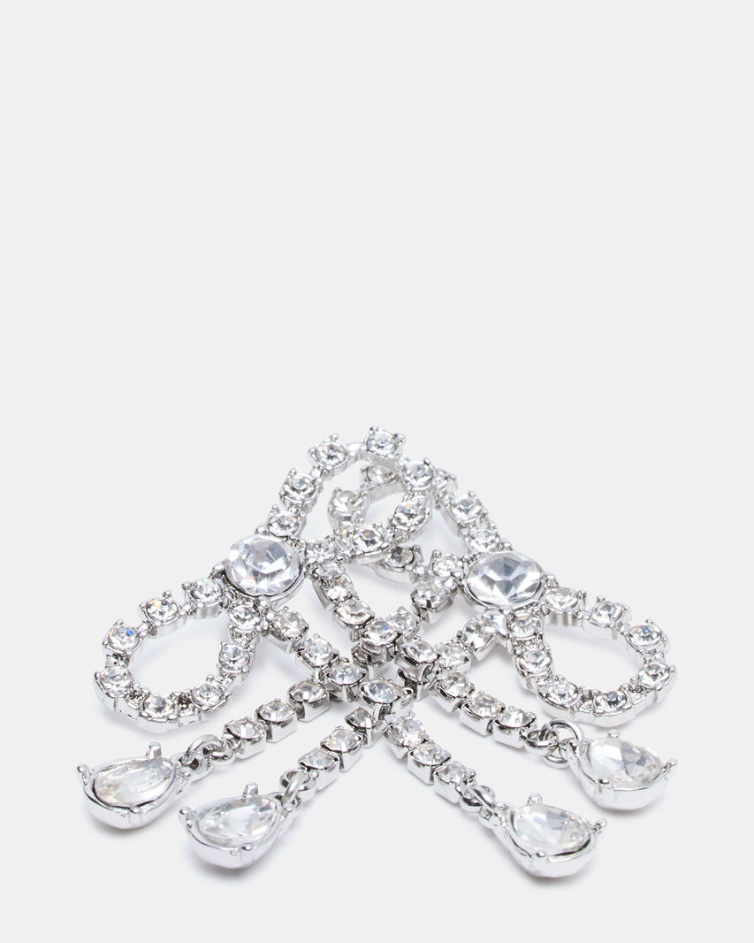 Orecchini Fiocco con Strass Argento - view 2
