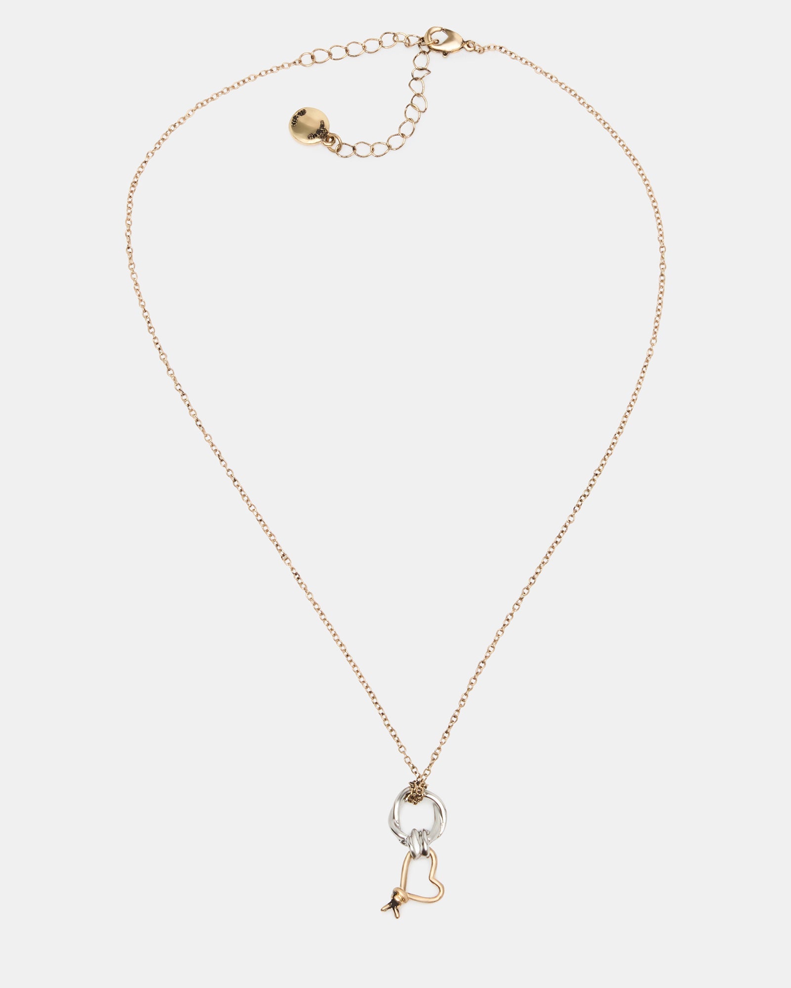 Collana con Pendente Cuore Nodo Bicolore