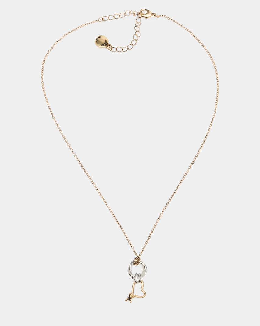 Collana con Pendente Cuore Nodo Bicolore
