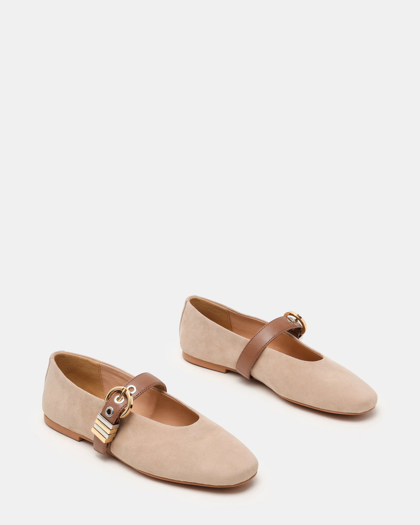 Lucia Ballerina Taupe Suede - view 2