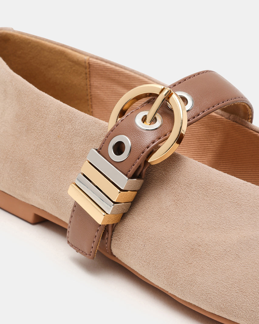 Lucia Ballerina Taupe Suede - view 3