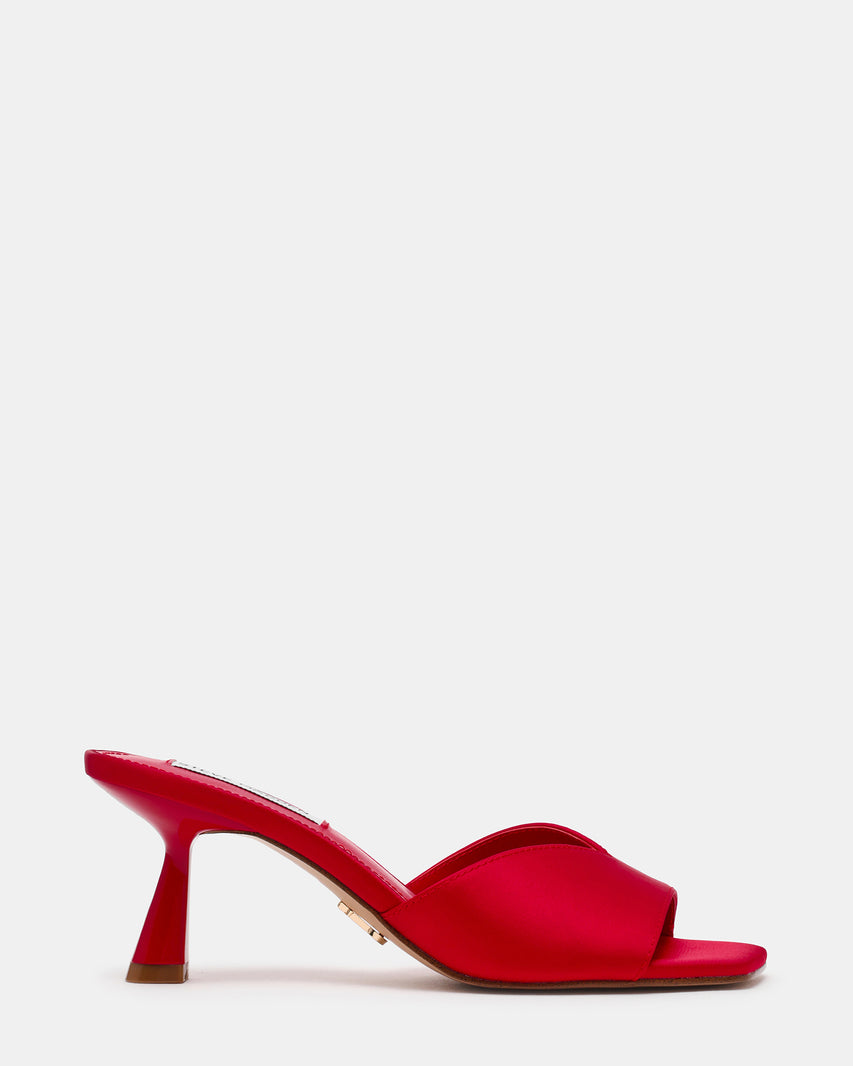 Ivie Mule Rosso Satin
