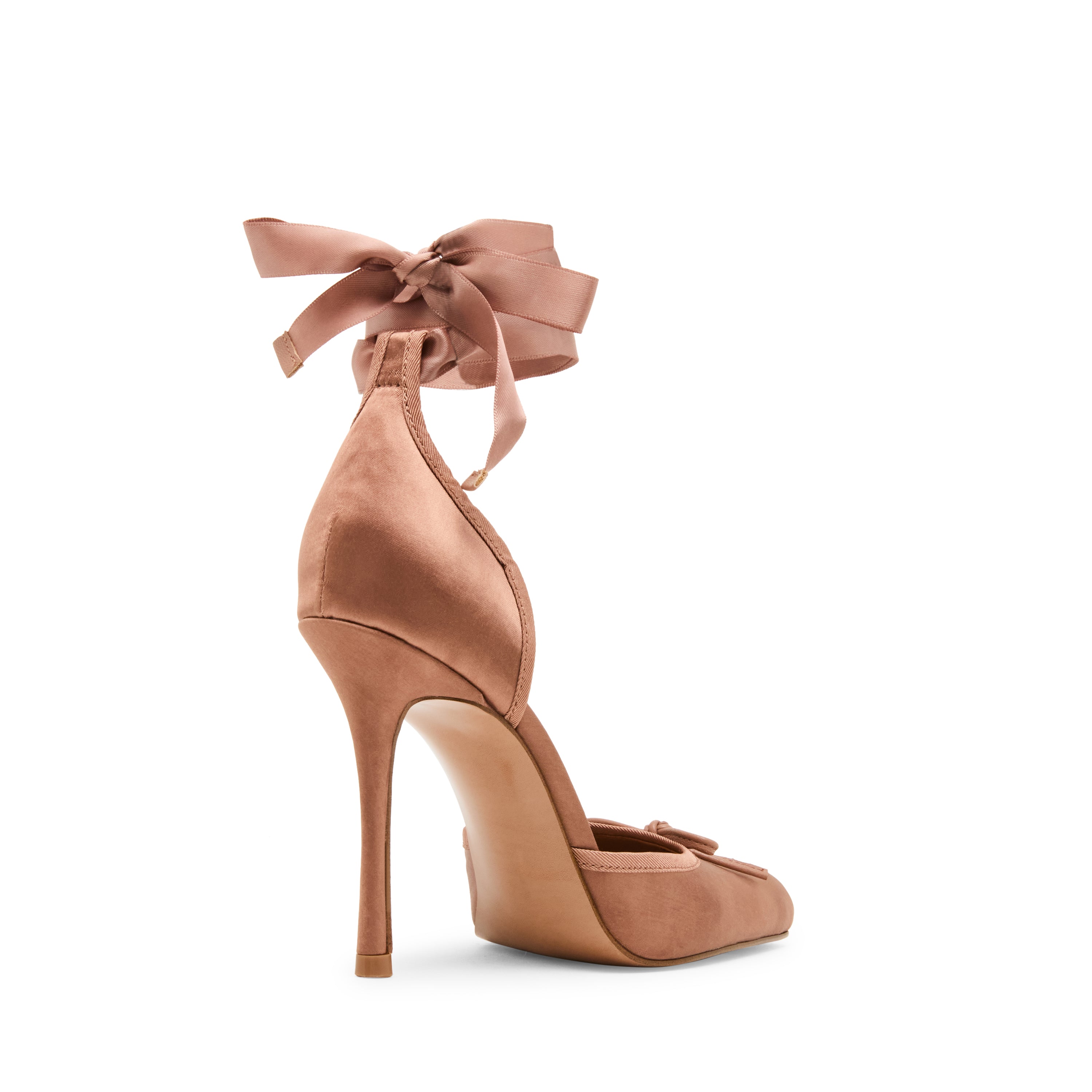 Larina Ballerina con Tacco Tan Satin - view 5