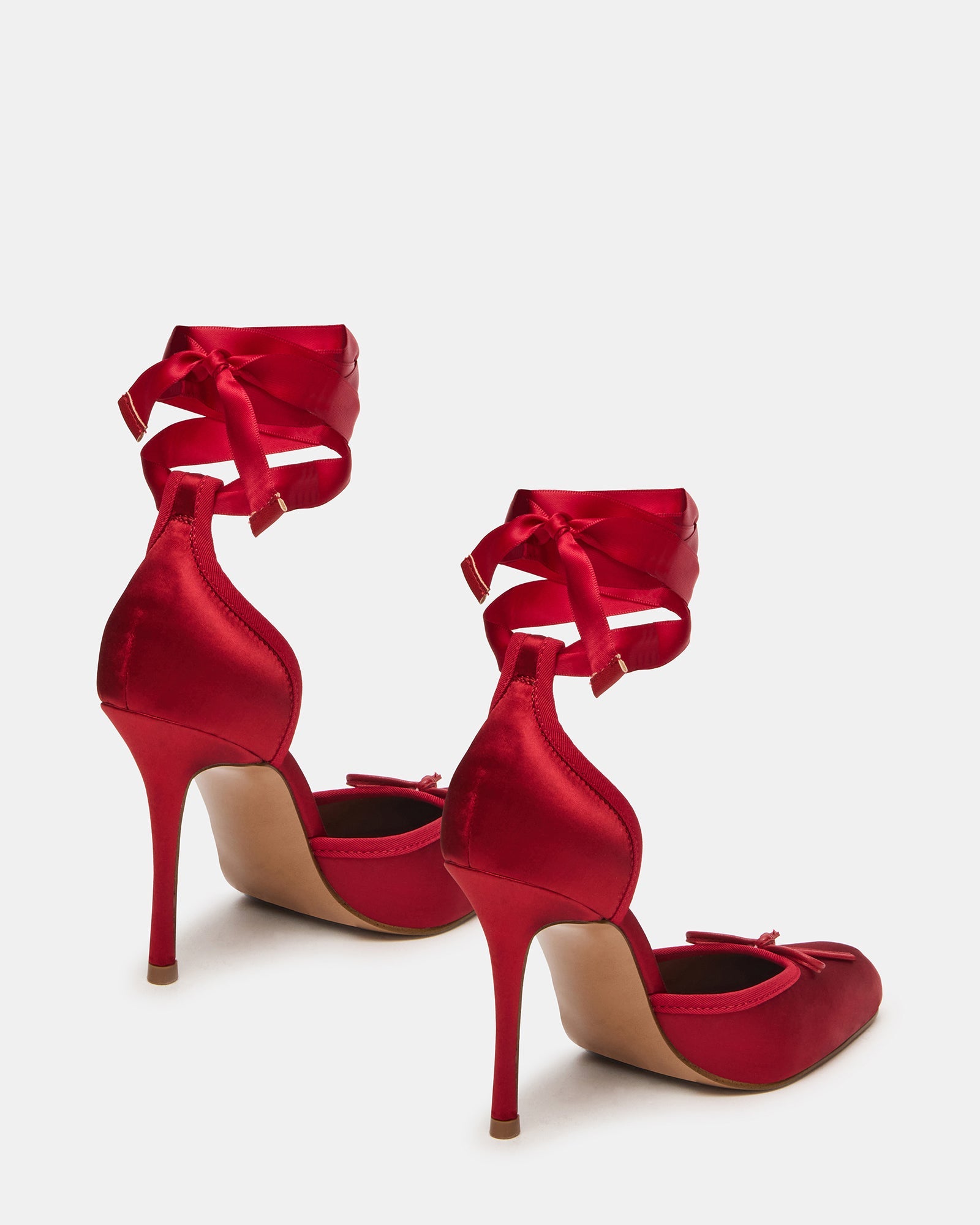 Larina Ballerina con Tacco Rosso Satin - view 6