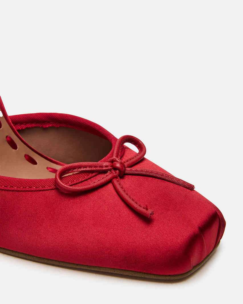 Larina Ballerina con Tacco Rosso Satin - view 4