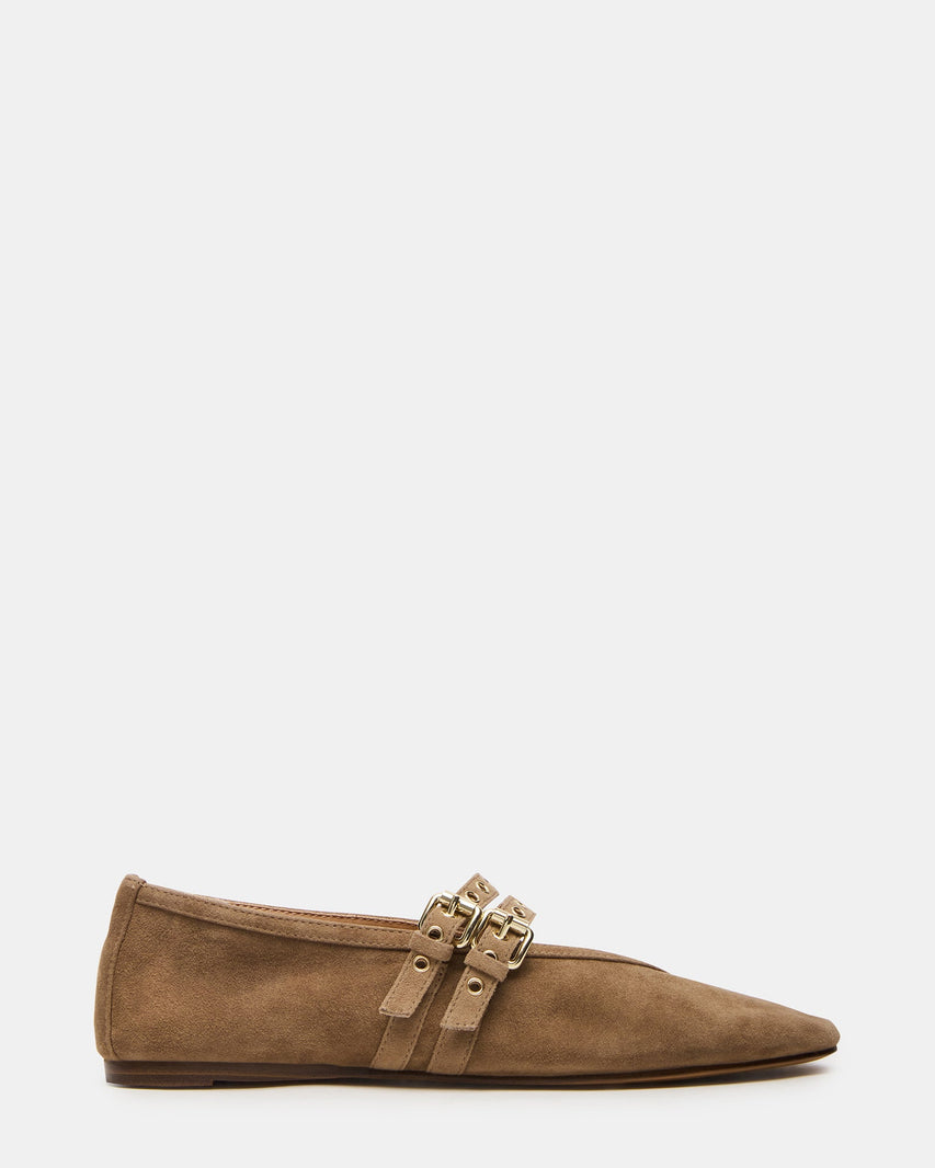 Lydia Ballerina Taupe Suede