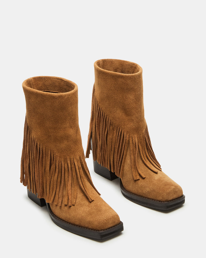 PIA STIVALE FRANGE CHESTNUT SUEDE