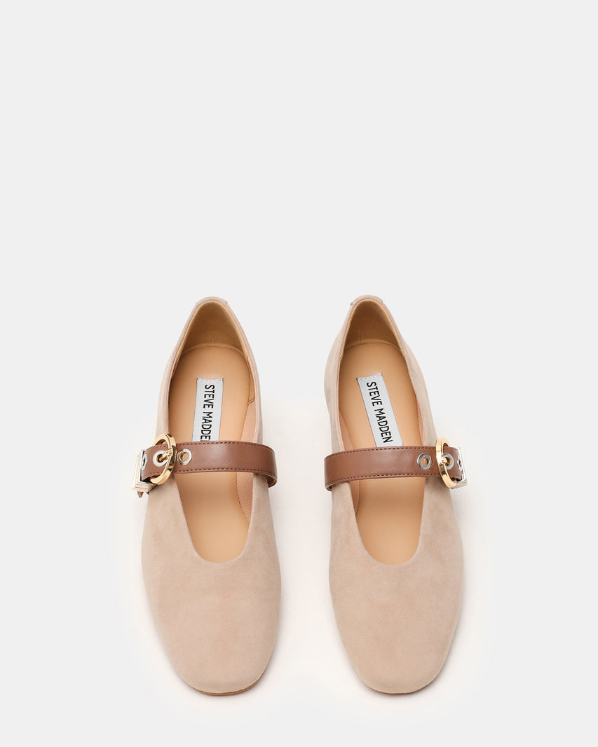 Lucia Ballerina Taupe Suede - view 4