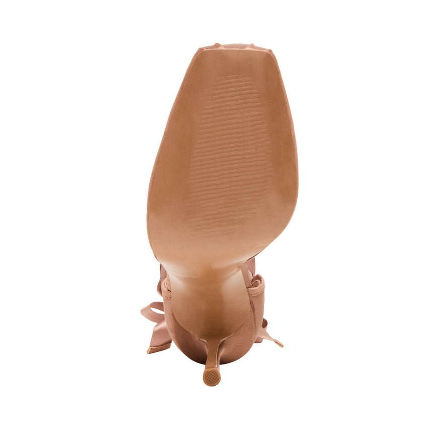 Larina Ballerina con Tacco Tan Satin - view 7