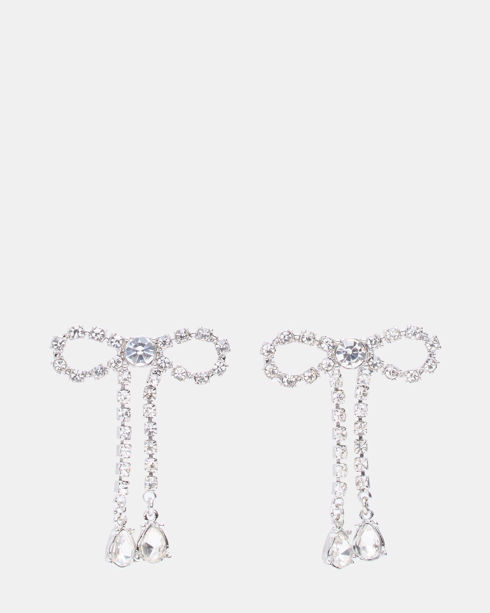 Orecchini Fiocco con Strass Argento