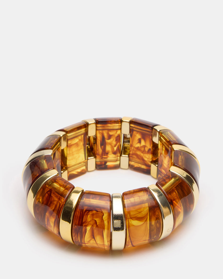 Bracciale Rigido Elastico in Resina Marrone