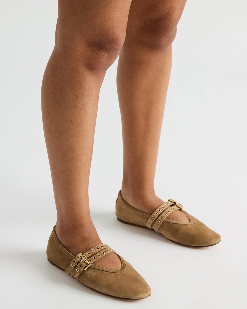Lydia Ballerina Taupe Suede - view 2