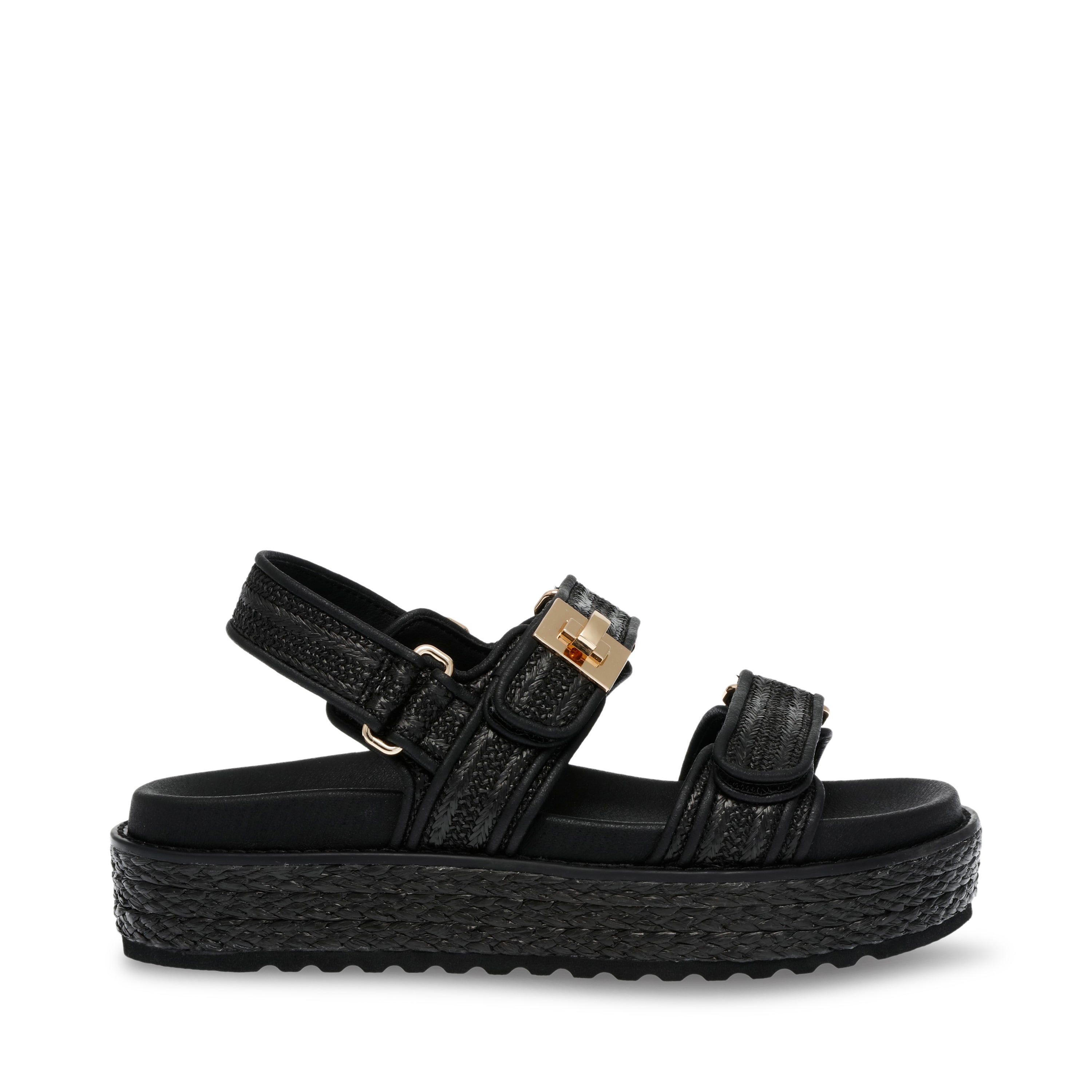 Bigmona Sandalo Nero Raffia