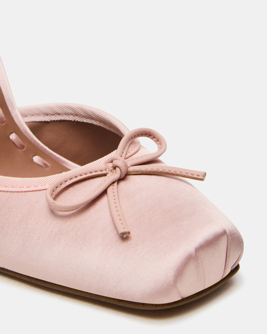 Larina Ballerina con Tacco Rosa Satin - view 4