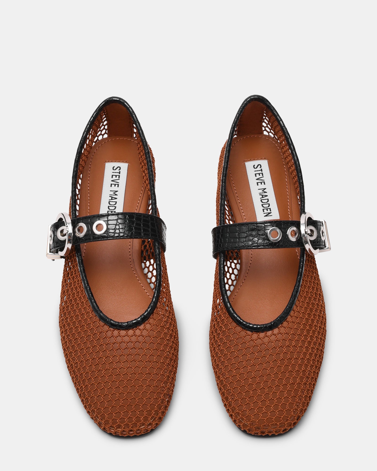 Lucia Mesh Ballerina Cognac Nero - view 4