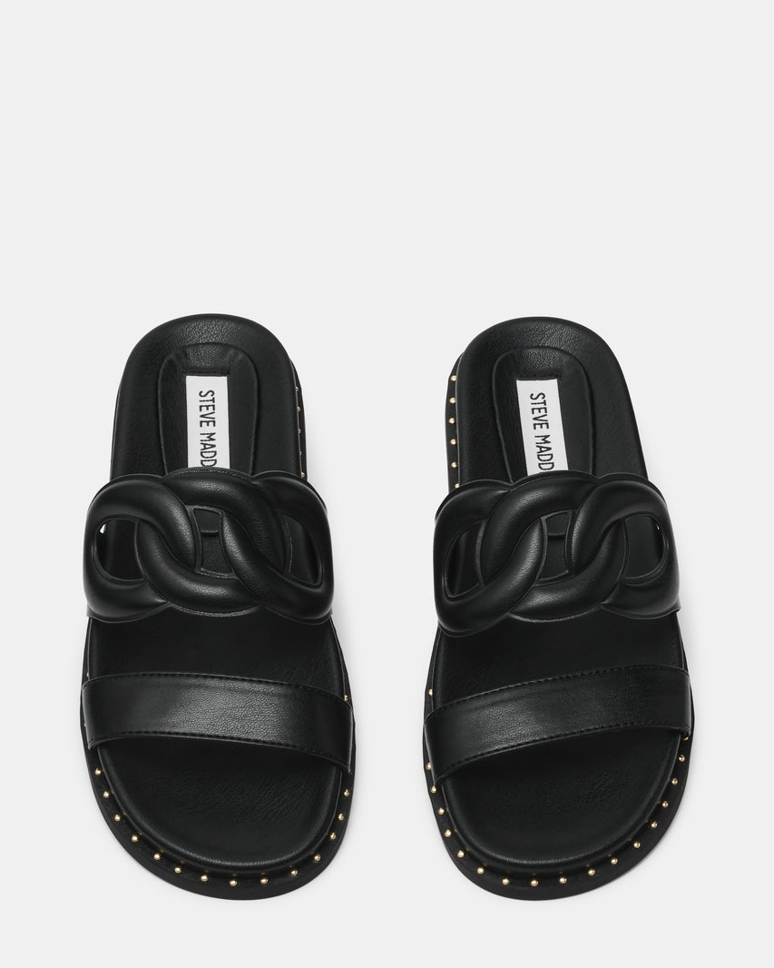 Sandlot Sandalo Nero Pelle - view 5