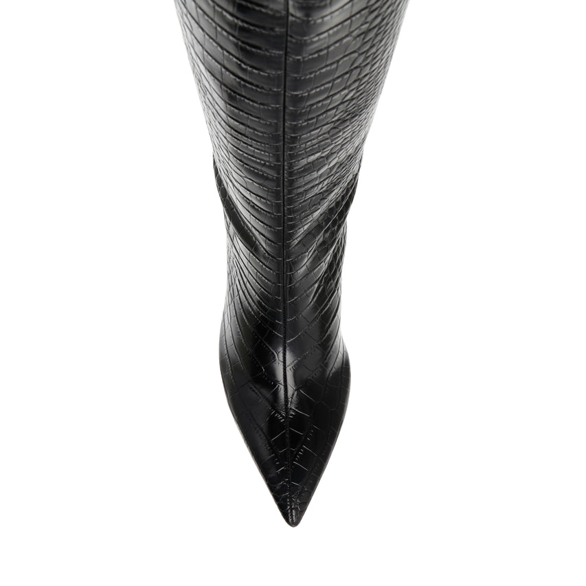 LAVAN STIVALE NERO CROCO