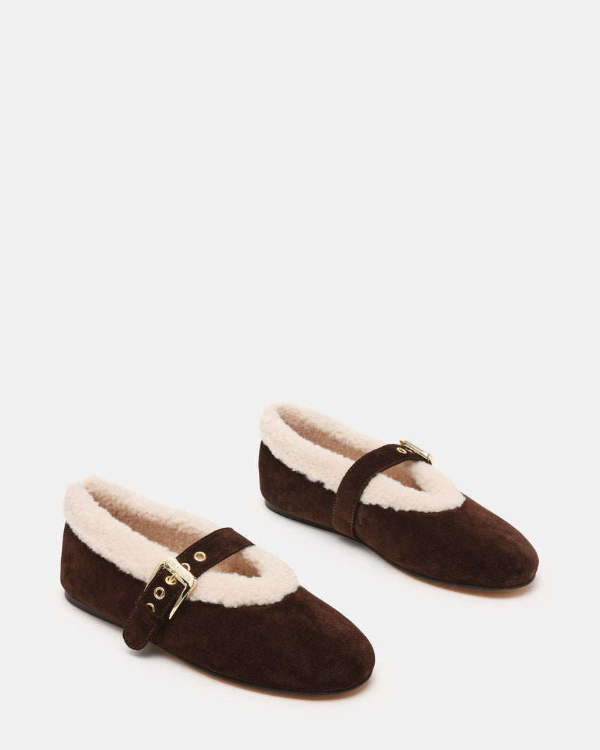 Lodge-sm Ballerina Chocolate Marrone Suede - view 2